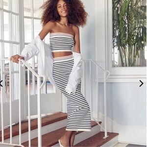 Kule Striped Set - Knit skirt and tube top set